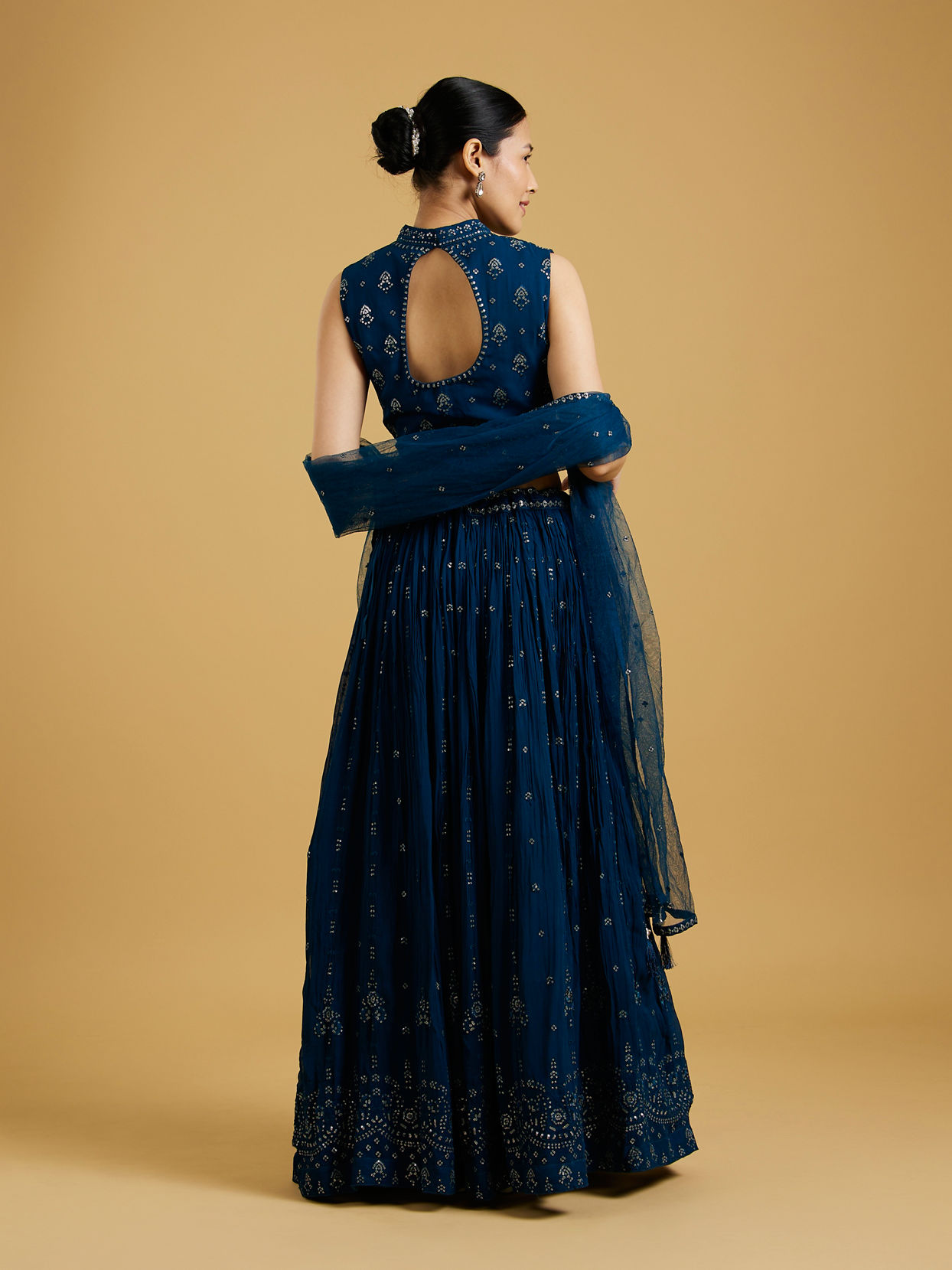 Mohey Women Blue Georgette Lively Lehenga