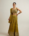 alt message - Mohey Women Mehandi Floral Jaal Patterned Sequinned Lehenga image number 0