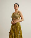 Mohey Women Mehandi Floral Jaal Patterned Sequinned Lehenga