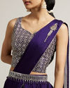 alt message - Mohey Women Festive Purple Georgette Lehenga image number 3