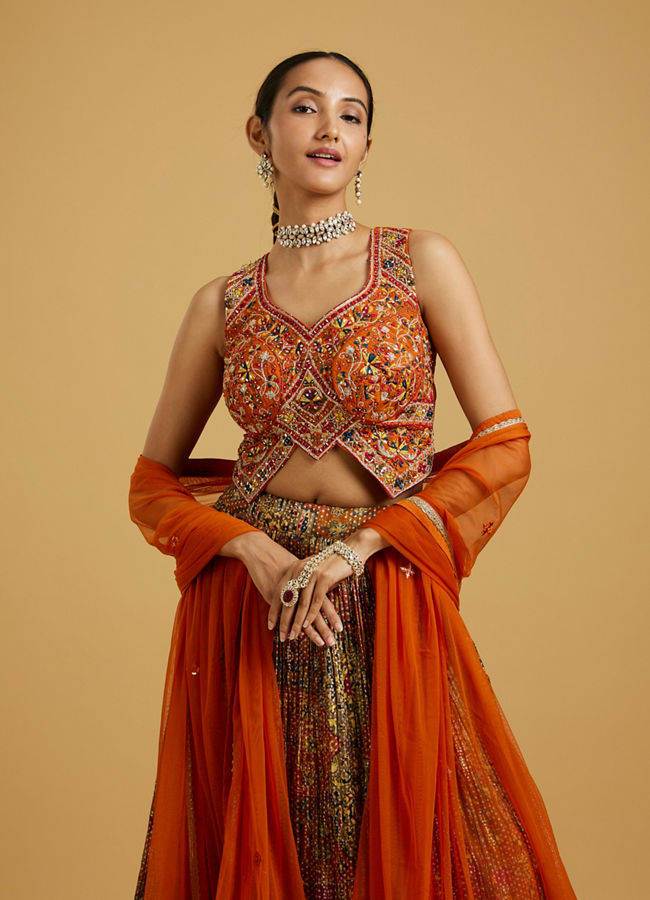 Mohey Women Mustard Elegance Lehenga