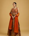 Mohey Women Mustard Elegance Art Silk Lehenga