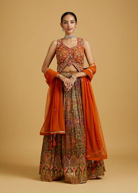 Mohey Women Mustard Elegance Lehenga