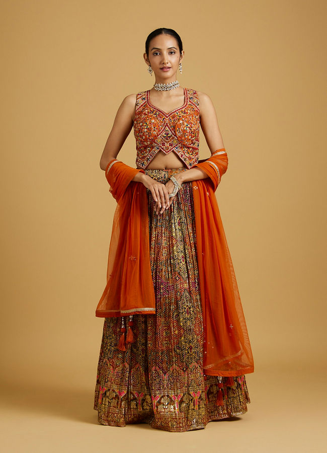 Mohey Women Mustard Elegance Lehenga