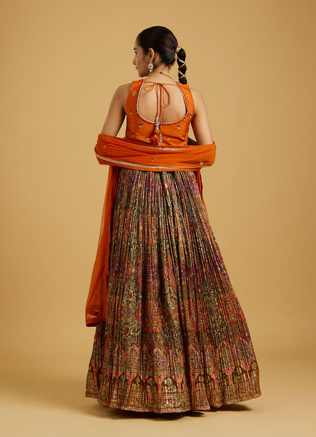 Mohey Women Mustard Elegance Art Silk Lehenga