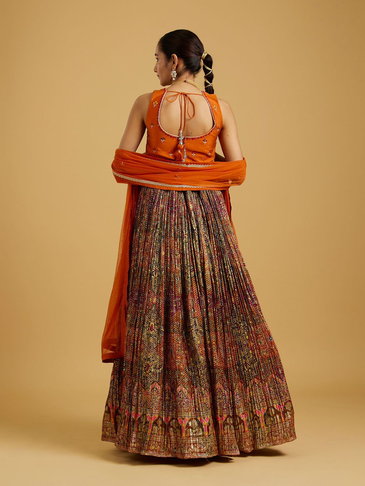 Mohey Women Mustard Elegance Art Silk Lehenga