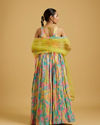 Mohey Women Ethereal Green Chinon Lehenga image number 4