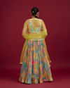 Mohey Women Ethereal Green Chinon Lehenga image number 5