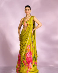 Mohey Women Gorgeous Lush Green Lehenga