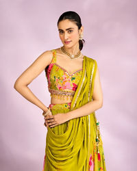 Mohey Women Gorgeous Lush Green Lehenga