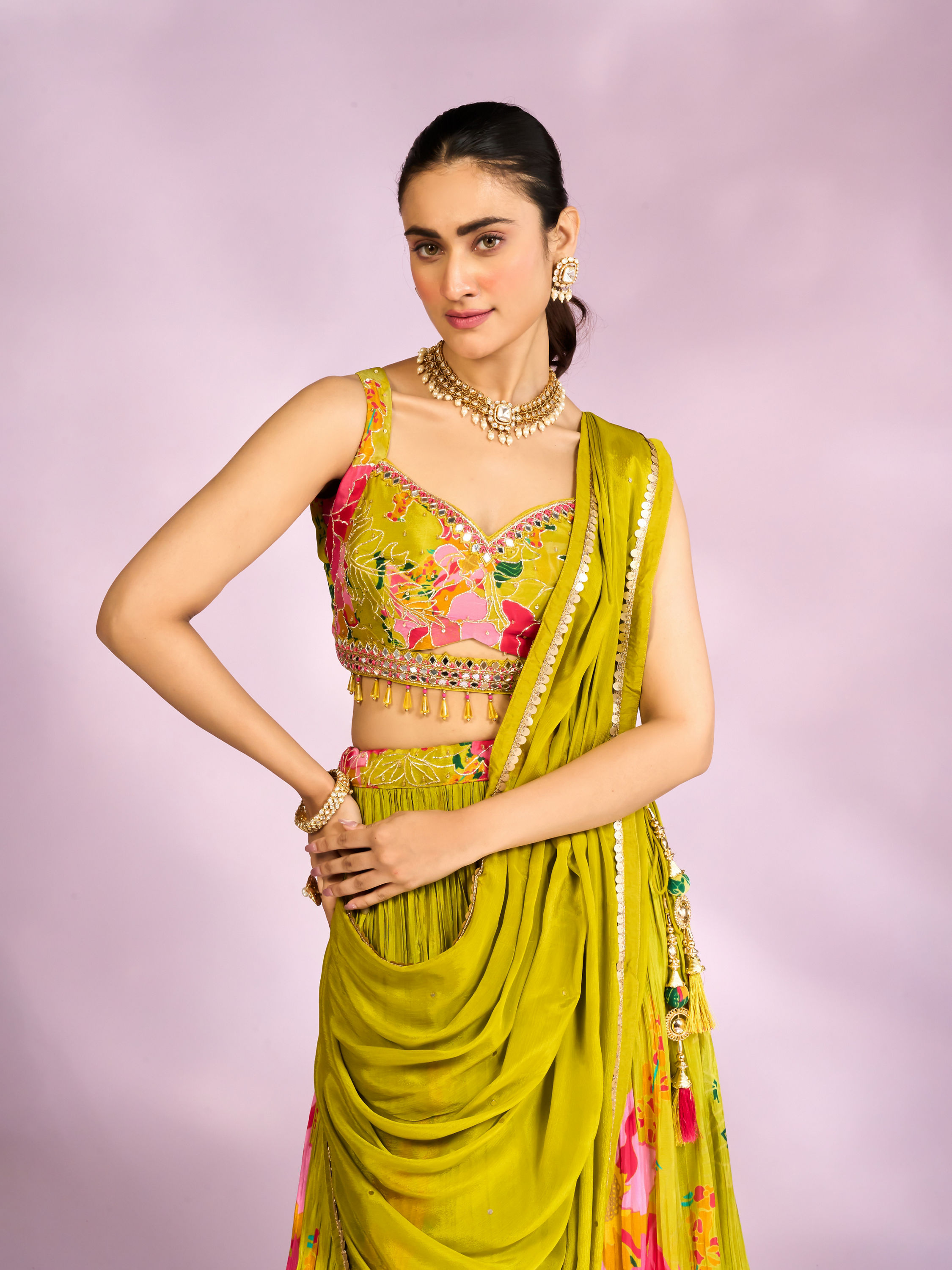 Mohey Women Gorgeous Lush Green Lehenga