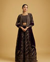 Mohey Women Wine Delight Chiffon Lehenga image number 0