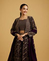 Mohey Women Wine Delight Chiffon Lehenga image number 1