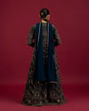 Mohey Women Teal Blue Imperial Jaal Patterned Lehenga with Sequin And Gota Patti Work