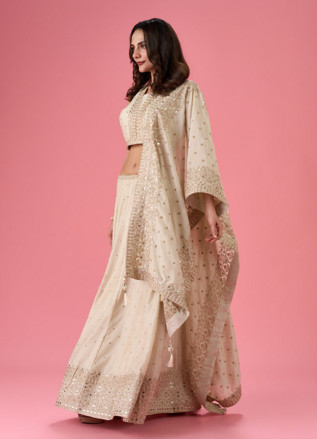 Mohey Women Cream Enchanting Lehenga