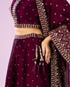 Mohey Women Wine Hued Elegance Lehenga