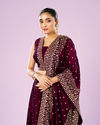 Mohey Women Wine Hued Elegance Lehenga