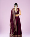 Mohey Women Wine Hued Elegance Lehenga