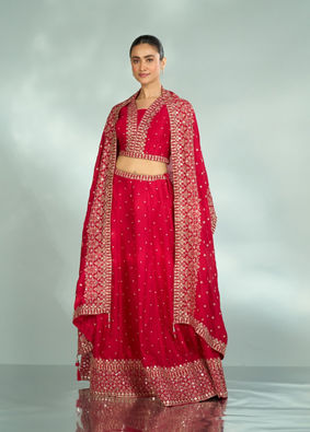 Mohey Women Rosy Rapture Art Silk Lehenga