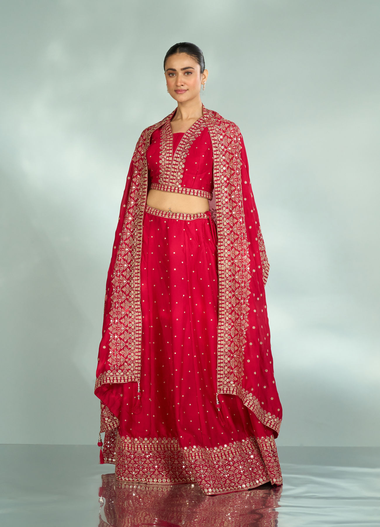 Mohey Women Rosy Rapture Art Silk Lehenga