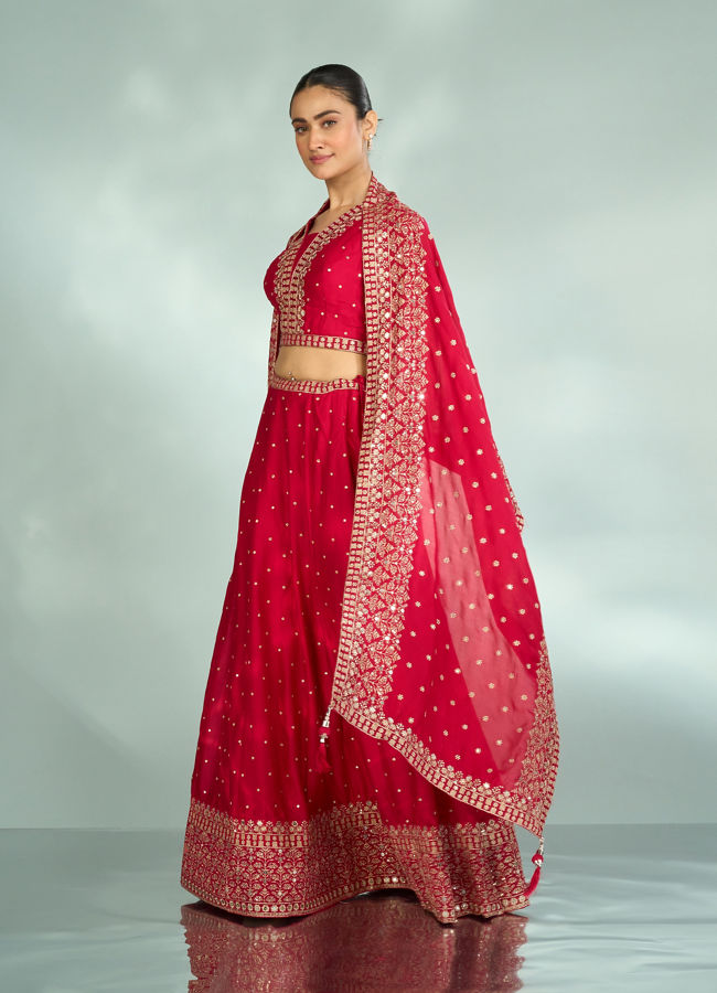 Mohey Women Rosy Rapture Art Silk Lehenga