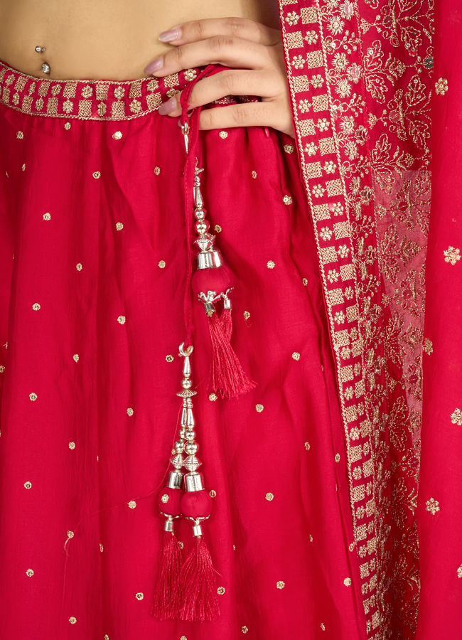 Mohey Women Rosy Rapture Art Silk Lehenga