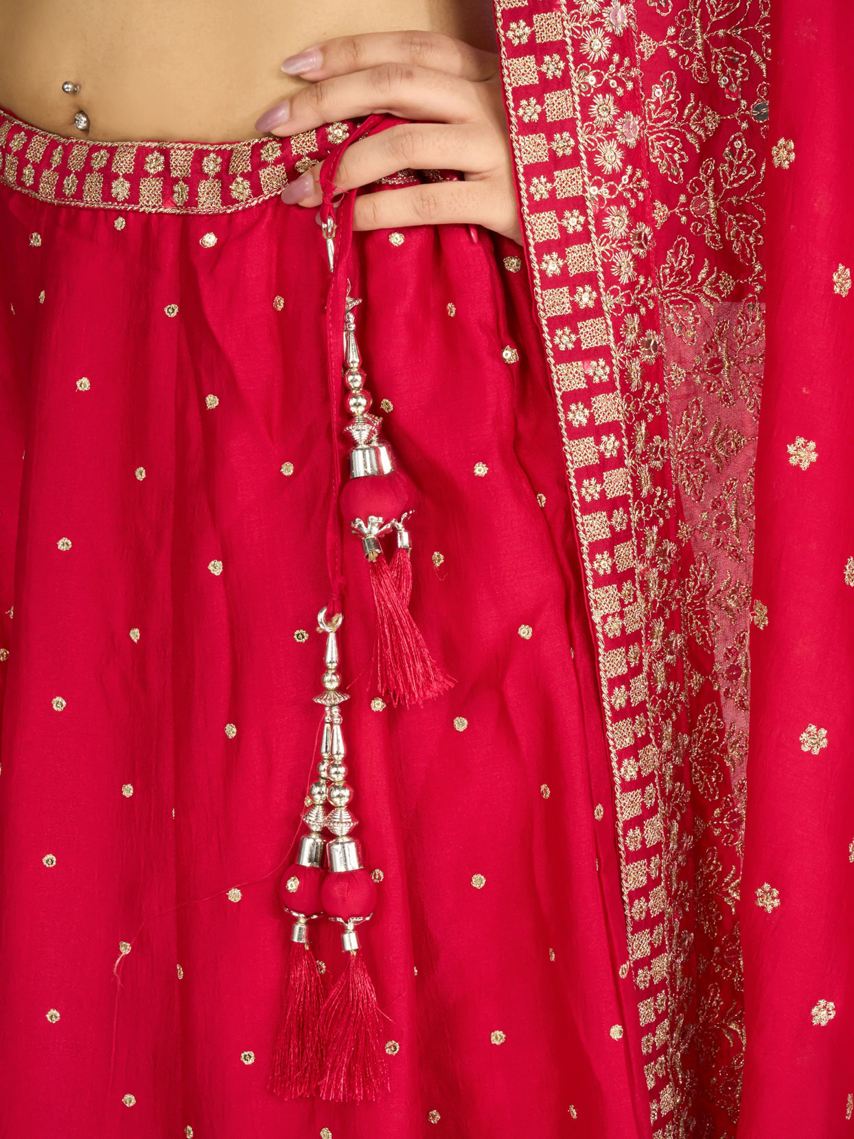 Mohey Women Rosy Rapture Art Silk Lehenga