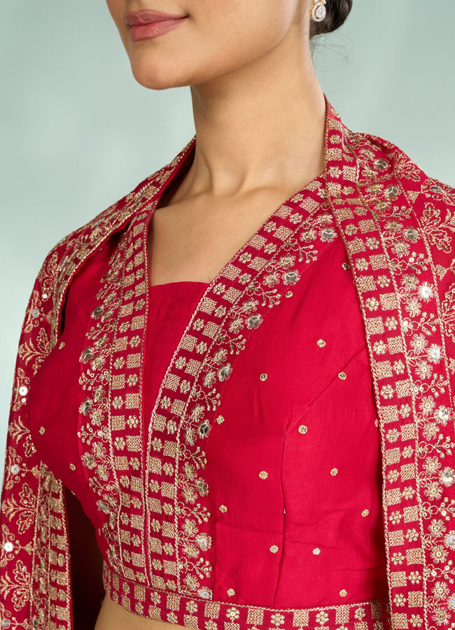 Mohey Women Rosy Rapture Art Silk Lehenga
