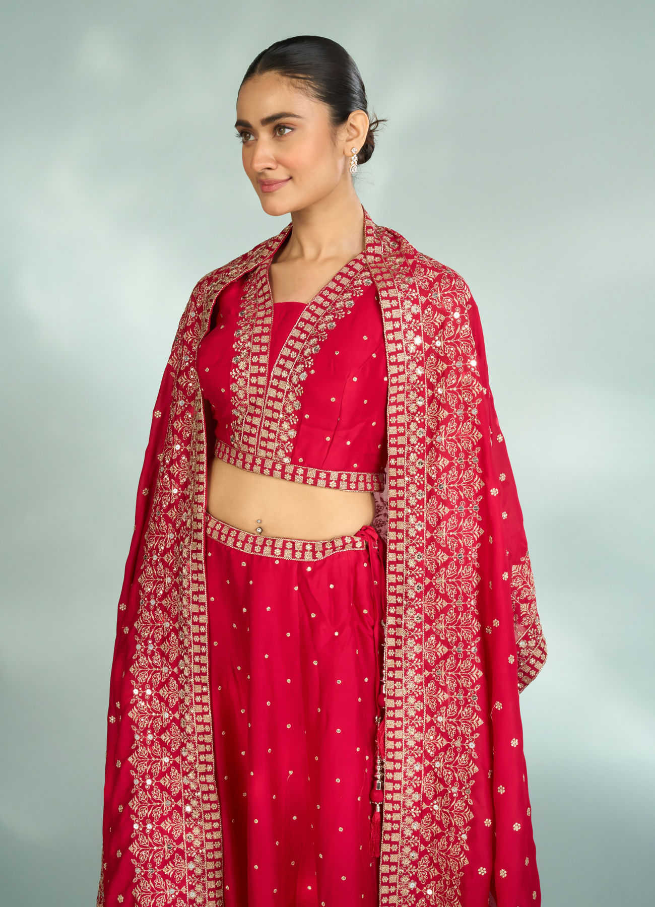 Mohey Women Rosy Rapture Art Silk Lehenga