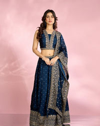 Mohey Women Blue Elegance Lehenga