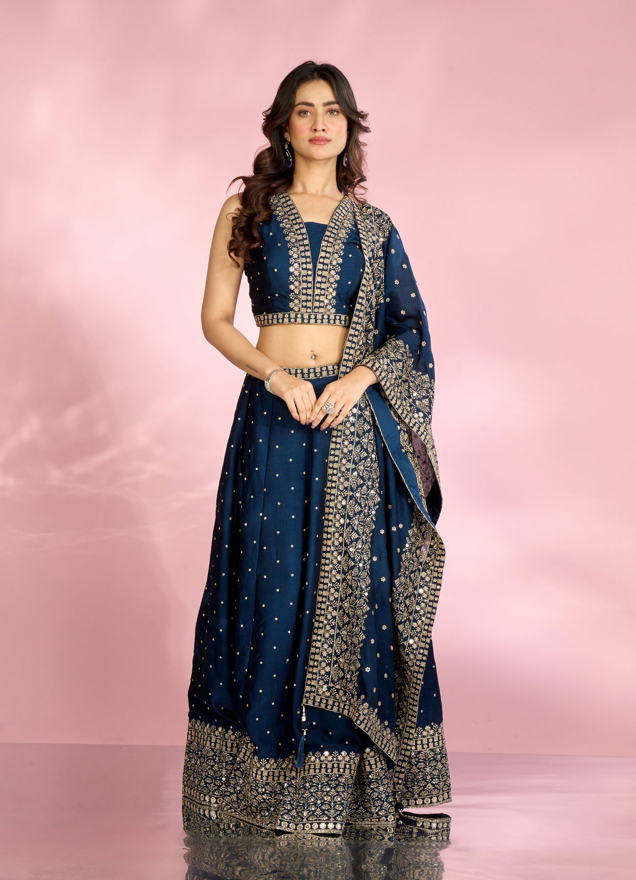 Mohey Women Blue Elegance Lehenga
