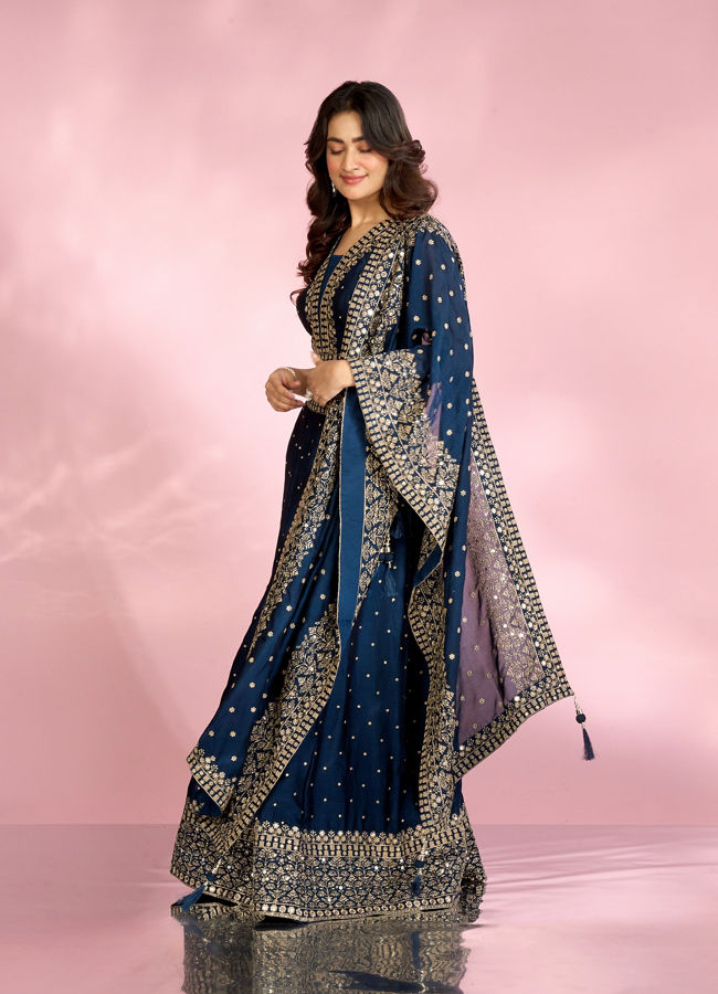 Mohey Women Blue Elegance Lehenga