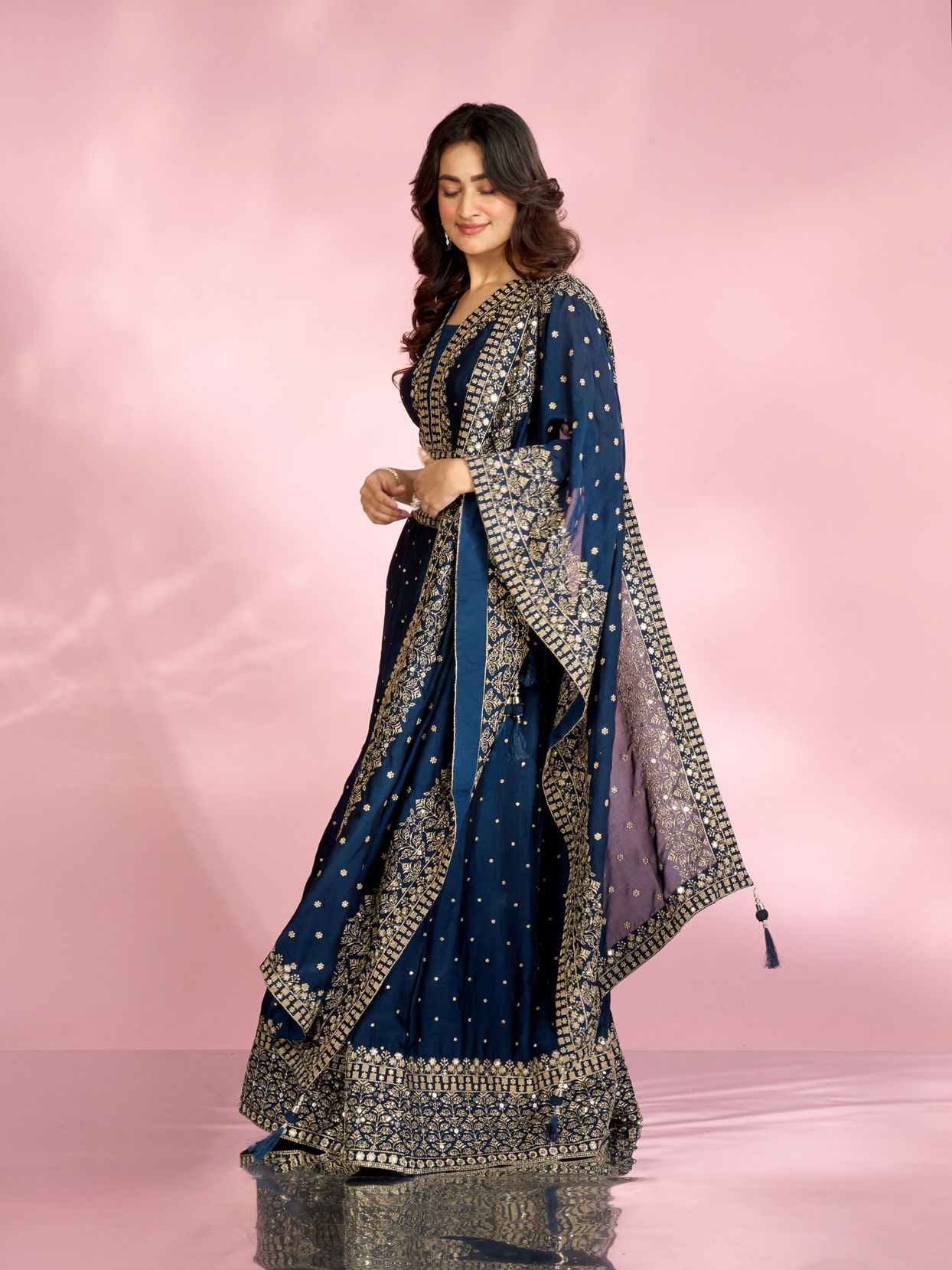 Mohey Women Blue Elegance Lehenga