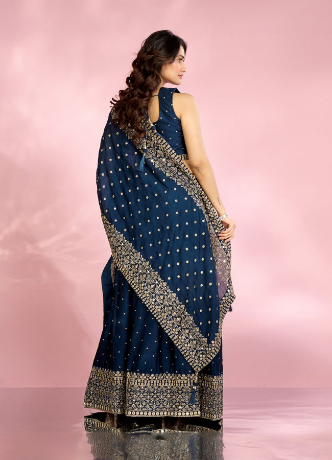 Mohey Women Blue Elegance Lehenga