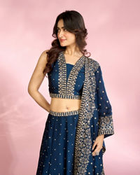 Mohey Women Blue Elegance Lehenga