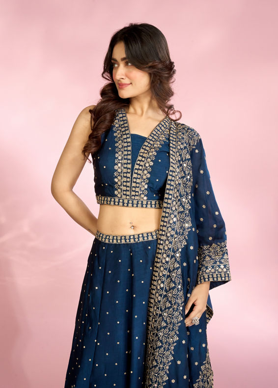 Mohey Women Blue Elegance Lehenga