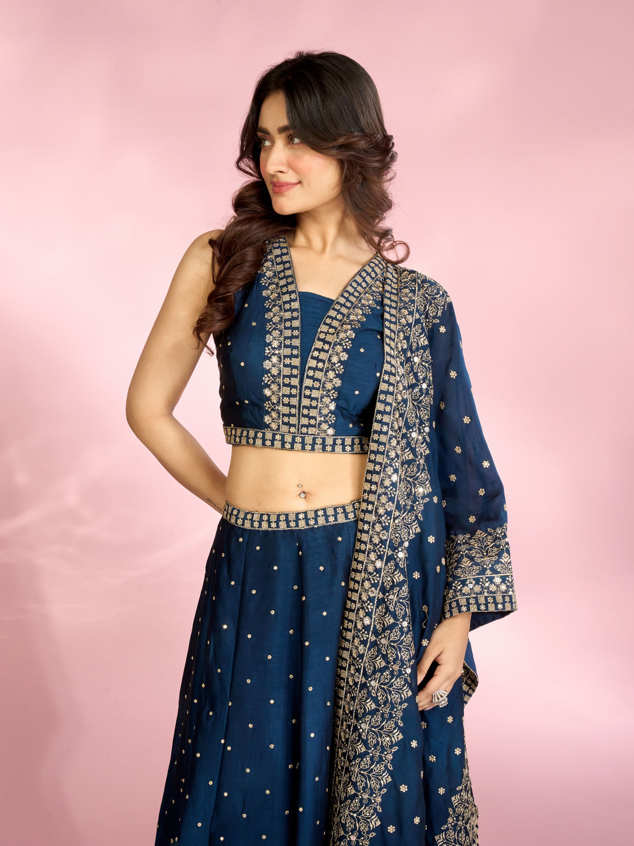 Mohey Women Blue Elegance Lehenga