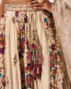 Mohey Women Cream Chinon Lehenga with Hand Embroidery
