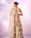 Mohey Women Cream Chinon Lehenga with Hand Embroidery