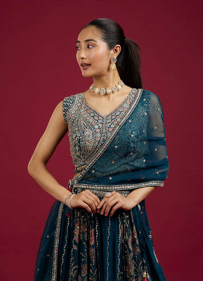 Mohey Women Twilight Blue Lehenga
