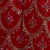 Rani Red Scallop Zari Embroidered Crop Top Lehenga with Sequin Work