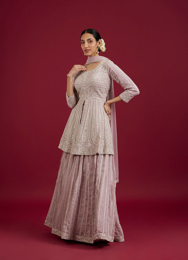 Mohey Women Royal Purple Georgette Lehenga