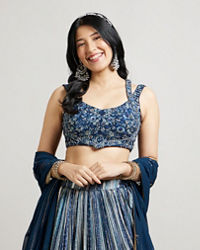 Mohey Women Radiant Indigo Blue Lehenga