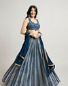 alt message - Mohey Women Radiant Indigo Blue Lehenga image number 2