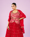 Mohey Women Regal Red Lehenga Ensemble