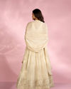 Mohey Women Cream Tissue Elegance Lehenga