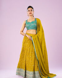 Mohey Women Emerald Bliss Lehenga