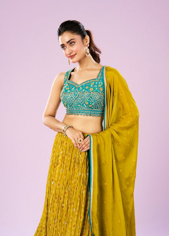 Mohey Women Emerald Bliss Lehenga