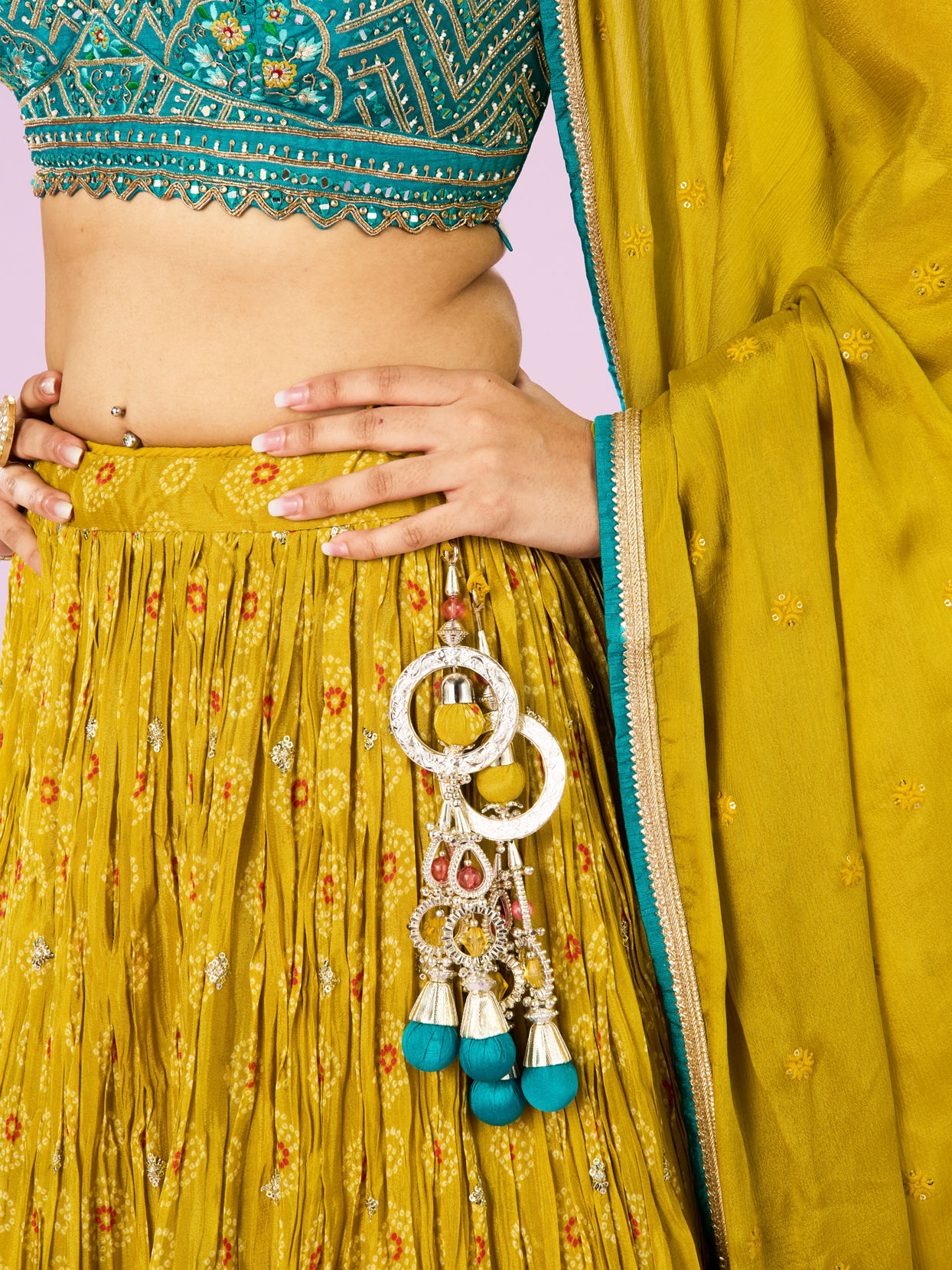 Mohey Women Emerald Bliss Lehenga