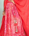 Mohey Women Graceful Gajree Pink Chiffon Lehenga